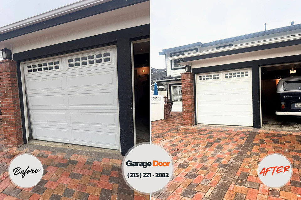 Before and after: garage door installation Norton, OH